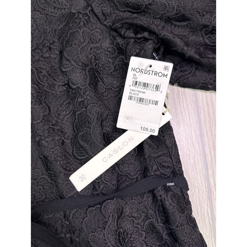 Caslon Lace Puff Sleeve Tiered Mini Dress In Black Size XL New With Tags - Picture 6 of 6